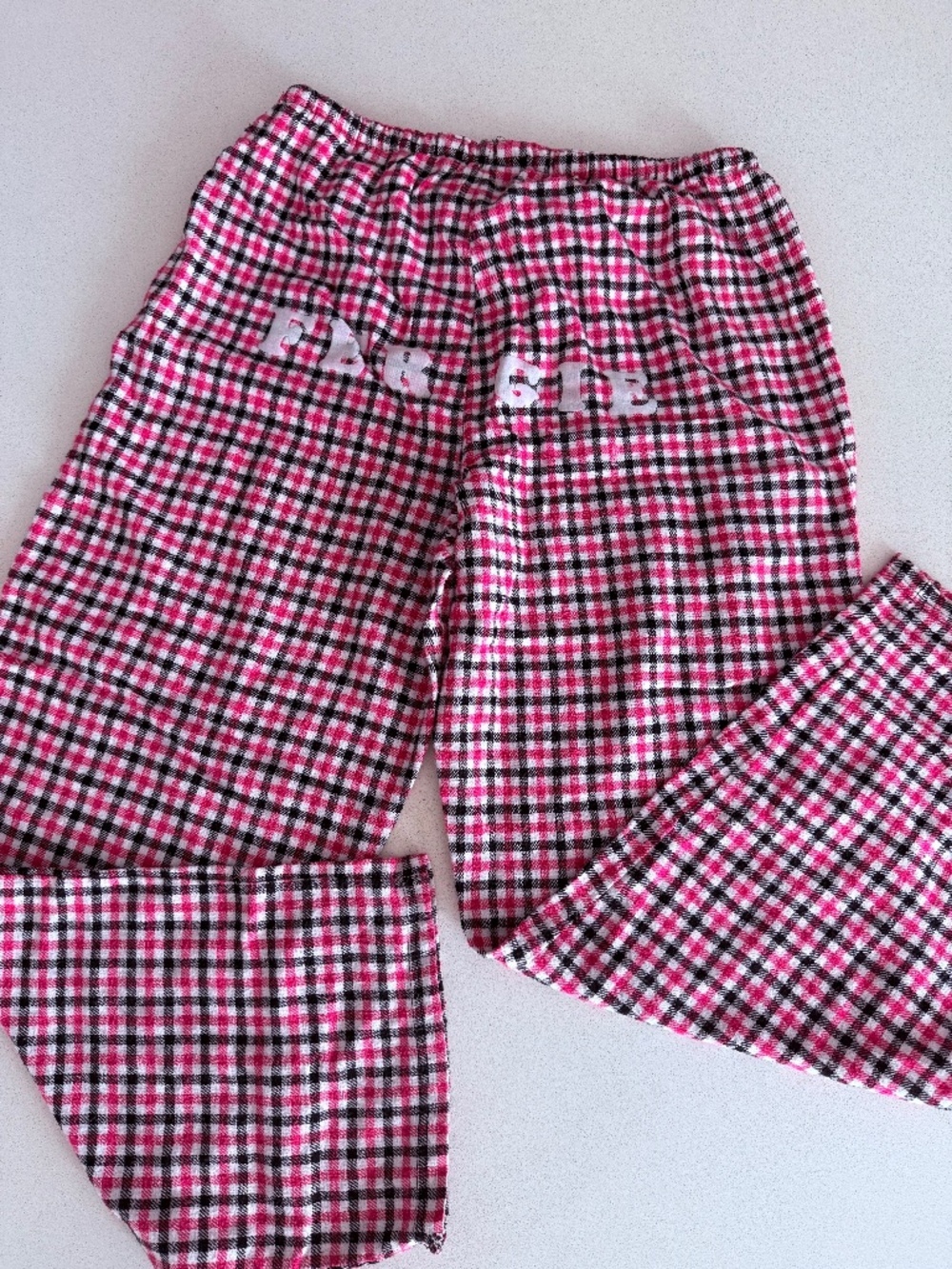 Fergie Bum Pink Plaid Lounge Pajama Pants Size M Drawstring Sleepwear Y2K